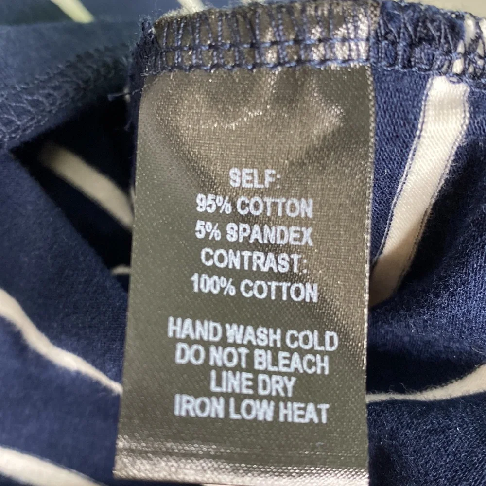 Lulu’s Cafe Society Navy Blue Striped Shirt Dress - Picture 7 of 10